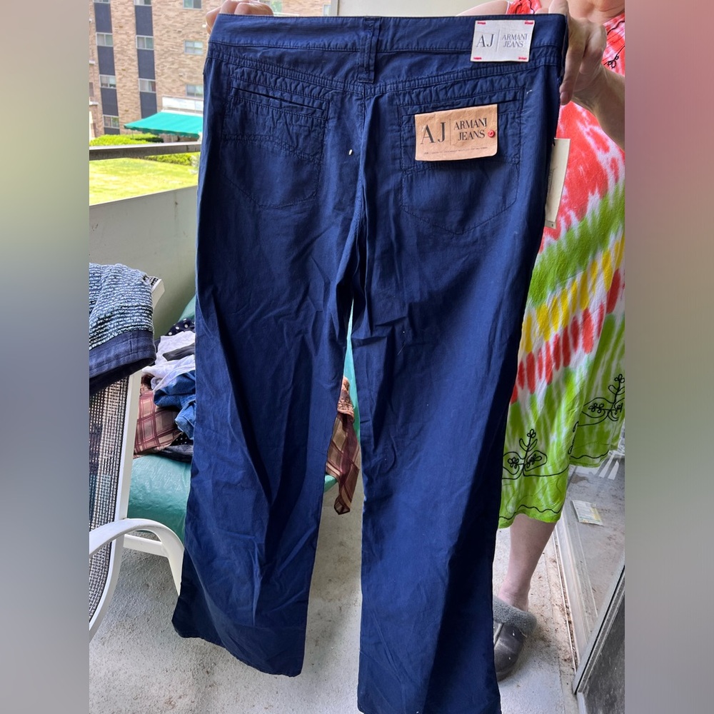 Vintage NWT Armani Exchange Navy Cargo Pants, low waisted and wide leg